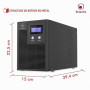 Atlantis onduleur 3000VA/2100W, Onde sinusoïdale Pure | Line Interactive, boîtier métal, LCD, USB-HID, 6 IEC, 4 batt. 12V 7Ah, R