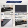 Simili Cuir Autocollant Noir 10 x 200 cm, Patch Cuir Autocollant | Patch Reparation Cuir pour Réparation Canapé, Bonne Adhérence