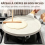SENSARTE Poêle à crêpes 26 cm avec répartisseur de pâte | Revêtement antiadhésif en céramique naturelle, compatible tous feux in