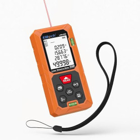 Elitech Télémètre Laser 50m Metre Laser Numérique Mesure Longueur Surface Volume Pythagore, 99 Mémoires, Niveau à Bulle Intégré,