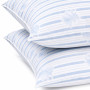 Blanrêve - Lot 2 Oreillers d'antan Plumettes & Percale Moelleux - 60x60 cm | Lot 2 Oreillers percale rayée polycoton - garnissag