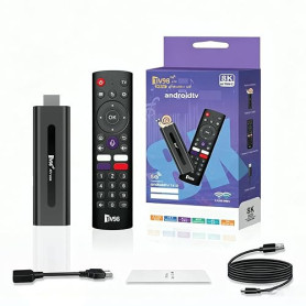 Clé TV Android 14.0, TV Stick Streaming avec télécommande vocale, 2 Go RAM 16 Go ROM Dual WiFi 5,8 G/2,4 G Bluetooth 5.0, lecteu