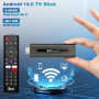 Clé TV Android 14.0, TV Stick Streaming avec télécommande vocale, 2 Go RAM 16 Go ROM Dual WiFi 5,8 G/2,4 G Bluetooth 5.0, lecteu