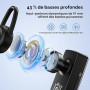 New Bee Oreillette Bluetooth sans Fil V5.0 Main Libre Noir | Oreillette Bluetooth avec Technologie de Capture de Voix Claire - K