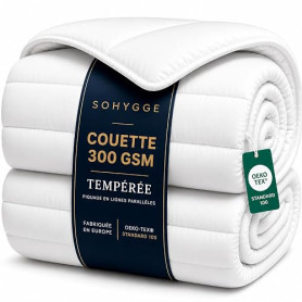SOHYGGE – Couette 260x240 Tempérée pour lit 2 Personnes - 100% Microfibre – Edredon Couverture Chaude 100% Microfibre 300 GSM –