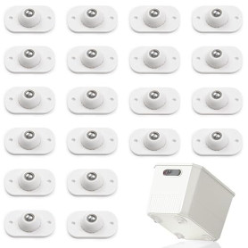 HavaCue 20 Pcs Mini Roulettes Auto-adhésives, Blanc Mini Roues Pivotantes | Blanc Roulettes pour Meubles, 360 Degrés Roulette à