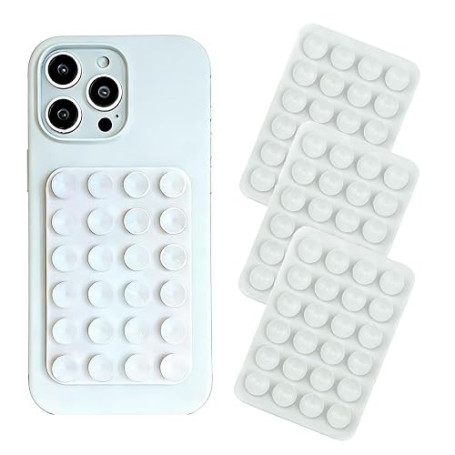 DikGifk 3 Pièces Étuis à Ventouses en Silicone Extra Fort Blanc, entouses en Silicone pour Téléphone Portable,Extra Fortes Suppo