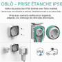 Electraline 300194 Prise étanche Oblò murale extérieure Schuko renforcée pour EV, prise de recharge pour véhicules électriques,