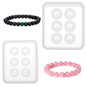 2 moules en résine silicone Tyqour pour perles avec trous - pour création de bijoux et artisanat DIY