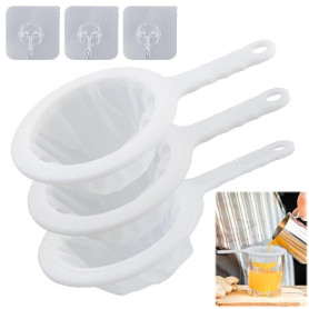 3 Pièce Filtres En Nylon,Tamis Filtre Alimentaire, Tamis à Jus,Filtres à Mailles Fines,Filtre à Vin,Pour filtrer les huiles,Café