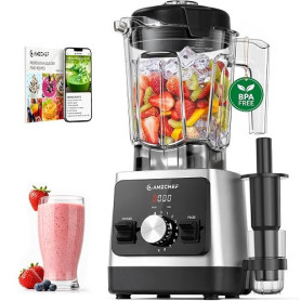 AMZCHEF Blender Professionnel 2L, Mixeur électrique 1800W Haute Performance | Tritan Bol sans BPA, 25000 tr/min, Pulse, 9 réglag