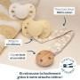 BIOLANE - Tétines anatomiques animaux - Sucettes extra-fines - 0 à 6 mois- Jaune et Beige - Téterelle plate et réversible- Confo