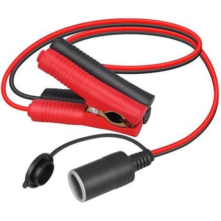Prise allume-cigare 12V 24V à clip de batterie crocodile Type de batterie directe Longueur 50cm Câble adaptateur 14AWG 20A