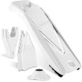 Börner V5 PowerLine Mandoline - Kit Starter - Avec 3 inserts - Blanc | Avec poussoir & boîte de rangement - 4 épaisseurs - Bâton