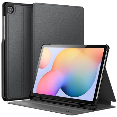 JETech Coque pour Samsung Galaxy Tab S6 Lite 10,4", Noir | Support Multi-Angle, S Pen Porte-Stylet, Étui Housse de Protection Fi