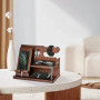 Cadeau Original homme Support Bois Téléphone Bureau et Montre Organisateur de Table pour Fête des Pères