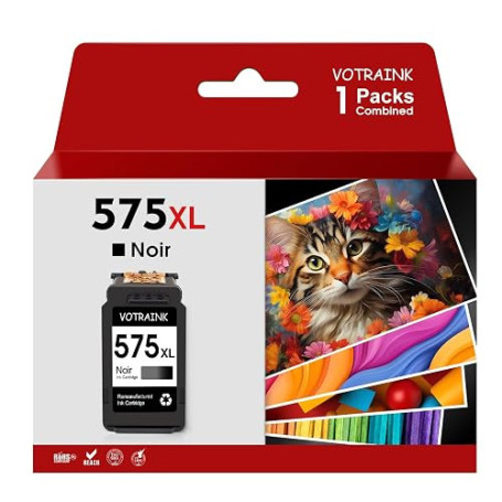VOTRAINK 575XL Cartouches d'encre Replacement pour Canon 575XL Noir | PG-575XL pour Canon 575 xl Noir pour TS3550i TS3551i TS375