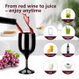 Romon Verre a Pied Plastique, Lot de 2 Noir 200ml Verres à Vin Portable Pliable, Réutilisable, Verre camping Anti-casse avec Boî
