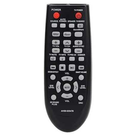 VINABTY AH59-02547B Télécommande remplacée Convient pour Samsung Soundbar System AH59-02612B HW-F450 HWF450 HW-F450ZA HW-FM45 HW