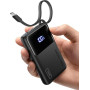INIU Batterie Externe, Petit 10000mAh 45W Charge Rapide Voyage Power Bank | Avec USB C Câbles Intégrés, Autorisé en Avion, Essen