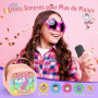 Micro Karaoke Enfant avec 2 Micros sans Fil, Cadeau Jouet Fille 3-12 Ans | Kit Karaoké Microphone Bluetooth avec DSP et Lumières