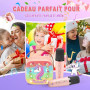 Micro Karaoke Enfant avec 2 Micros sans Fil, Cadeau Jouet Fille 3-12 Ans | Kit Karaoké Microphone Bluetooth avec DSP et Lumières