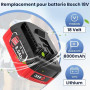 Dosctt 2 X 8000mAh Compatible pour Bosch Professional 18V System Batterie GBA, ne s'applique Pas à Toutes Les Batteries et Tous