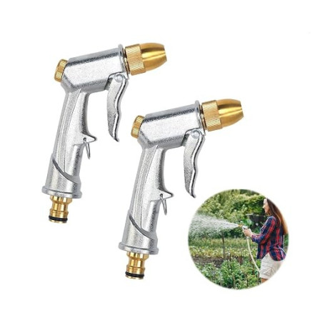2 buses de tuyau d'arrosage résistantes 100 % résistantes, pistolet pulvérisateur, pistolet à eau de jardin, pistolet pulvérisat