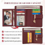 LUROON Portefeuille Femme Cuir, Petit Porte Monnaie Femme RFID Blocage Portefeuille Femme Petit Format avec Grand Compartiment à