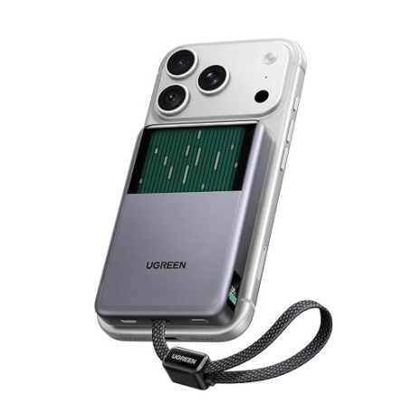 UGREEN MagFlow Pro Batterie Externe Magnétique 10000mAh 25W | Câble USB C 45W Intégré Power Bank MagSafe Écran Affichage Numériq