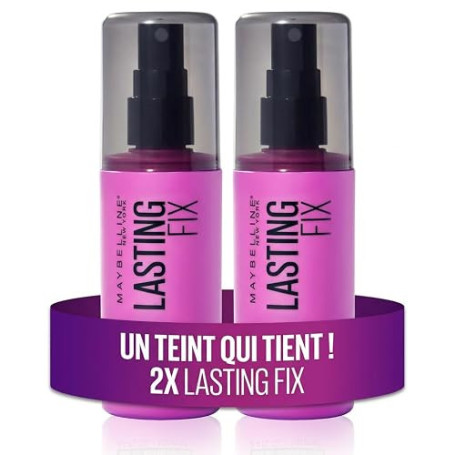 Maybelline New York Spray Fixateur Maquillage Tenue 16H Mat Lot de 2 | Diffusion ultra précise, Sans effet matière, Résultat mat
