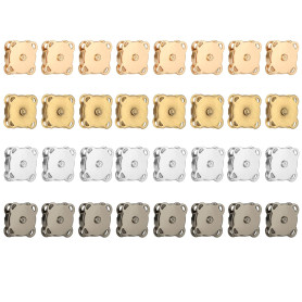 Sinofort 32 Sets Bouton Pression Aimanté, 14mm Fermoir Magnetique pour Sac | 4 Couleurs Bouton Aimanté Couture Pression Aimanté 