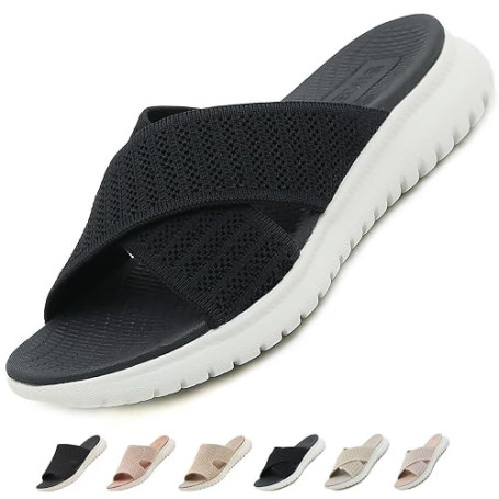 ZDQ Sandales Femme Été Confortable Orthopédique Chaussons Legere Chaussures Plate Claquettes