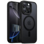 JETech Coque Mat Magnétique pour iPhone 16 Pro, Titane Noir | Compatible avec MagSafe, Bouton de Contrôle de Caméra, Dos Translu