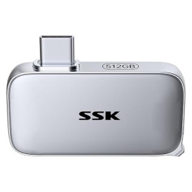 SSK Disque SSD Extreme 512Go, USB 3.2 Gen 2 SSD Portable jusqu'à 1050 Mo/s | USB-C Portable NVMe SSD, 4K 120Hz ProRes, Résistanc