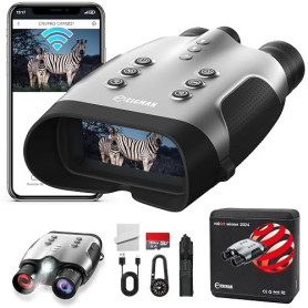 Lunettes de Vision Nocturne CNVPRO 4K, portée 1000 m, Ouverture f/0,8, écran 4", contrôle Wi-FI, Lunette de Vision Nocturne IP54