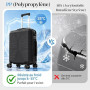 LEADZM Set de 3 Valises en PP, Valise Grande Taille & Cabine (Noir) | 4x plus résistante, Résiste au froid jusqu’à -35°C, Surfac