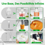 BESROY Mixeur Plongeant 5 en 1, 1100W, Vitesse Progressive, Lames Inox & Protection Anti-rayures, Hachoir Électrique, Fouet, Mou