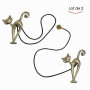 Cisixin 2pcs Embrasses aux Rideaux Rétro Magnétiques, Clip Rideau en Motif de Chat, Bronze Rétro