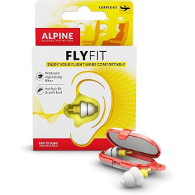 Alpine FlyFit Bouchons Voyage Régulation Pression 17dB Réutilisables | Prévient l'inconfort en vol. Régule les changements de pr