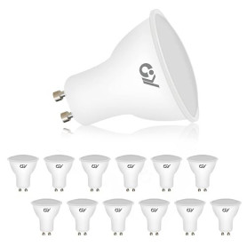 GY Ampoules LED GU10 8W 800LM 4000K Blanc Neutre, 120° Larges Faisceaux, Verre Dépolie, Ampoule GU10 Led Non-Dimmable 12 Unité (