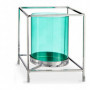Bougeoir Carré Argenté Bleu Métal verre (14 x 15,5 x 14 cm) 26,99 €