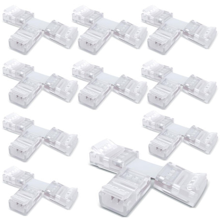 Innfeeltech Connecteur rapide du fil du connecteur de bande de 10 pièces pour 8MM 3 épingles de lumière LED, bande double latéra