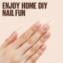 TOMICCA 4 en 1 Colle Faux Ongles Extra Forte 15ml | Gummy Base Pose Americaine et, Pose Américaine Ongles Capsules, UV/LED Longu