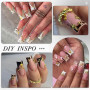 GZMAYUEN Lot de 3 boîtes Strass Ongle Nail Art avec Bijoux Ongles - Or et Argent Métalliques Deco Ongle Nail Art