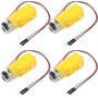 Lot de 4 moteurs TT DC3 V-6 V - Moteur à engrenages double arbre 200 tr/min CC 3-6 V - Pour robot de voiture intelligent DIY - D