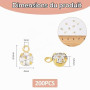 SUPERFINDINGS 200 Pièces Mini pendentifs en laiton avec strass Breloques rondes en cristal Charms Perles de strass étincelantes
