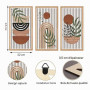 Yixuan 3 Pièces Sculptures Murales Décoratives en Bois Léger, Décor Boho Chic avec Motifs Feuille et Formes Géométriques, Art Mu
