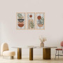 Yixuan 3 Pièces Sculptures Murales Décoratives en Bois Léger, Décor Boho Chic avec Motifs Feuille et Formes Géométriques, Art Mu
