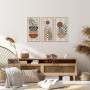 Yixuan 3 Pièces Sculptures Murales Décoratives en Bois Léger, Décor Boho Chic avec Motifs Feuille et Formes Géométriques, Art Mu